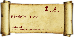 Pirót Alex névjegykártya